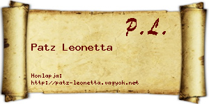 Patz Leonetta névjegykártya